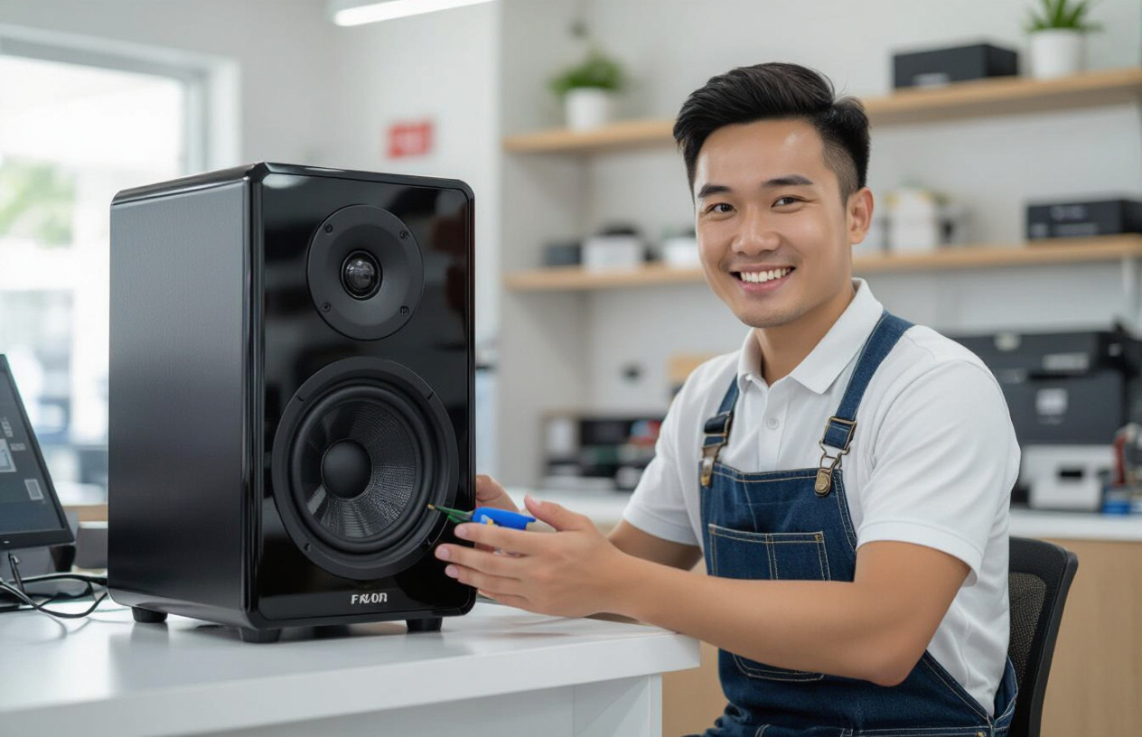 Khách Hàng Hài Lòng Nhận Lại Loa Fenda F&D F-5000X Đã Được Sửa Chữa Tại Bến Tre.