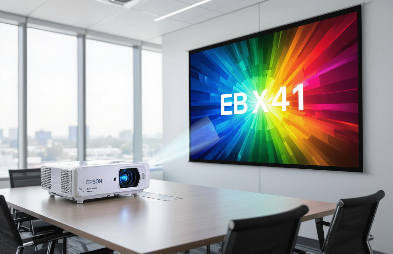 Hình Ảnh Máy Chiếu Epson Eb-X41 Sau Khi Được Sửa Chữa, Hiển Thị Hình Ảnh Sắc Nét, Màu Sắc Chuẩn Trên Màn Hình Lớn, Thể