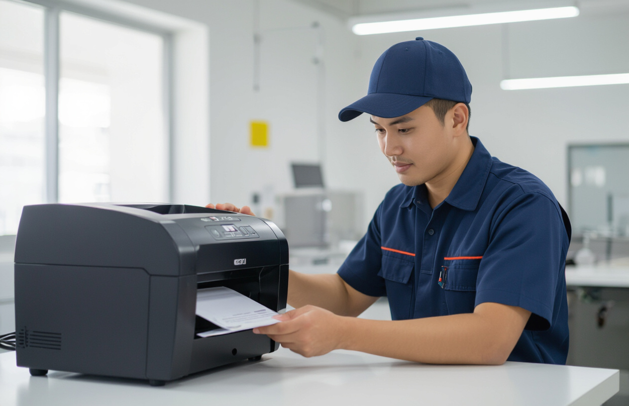 Kỹ Thuật Viên Máy Tính Bến Tre Kiểm Tra Máy Hủy Giấy Bị Kẹt.