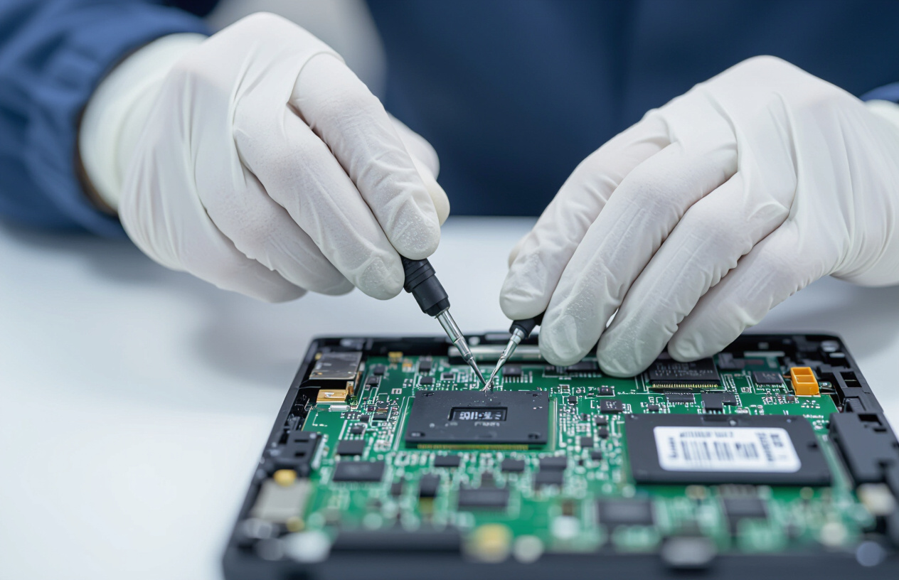 Kỹ Thuật Viên Máy Tính Bến Tre Đang Kiểm Tra Mainboard Laptop Dell