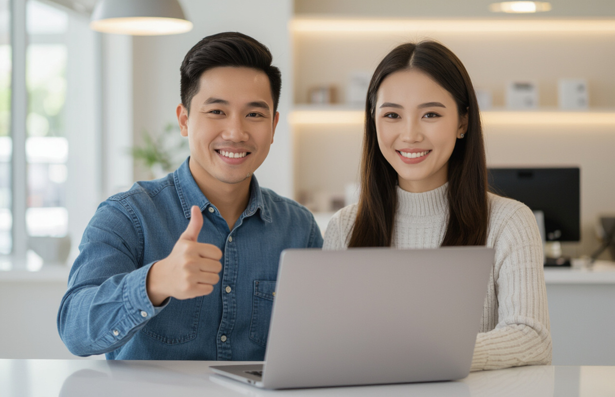 Khách Hàng Hài Lòng Tại Máy Tính Bến Tre Sau Khi Laptop Được Sửa Chữa Thành Công.