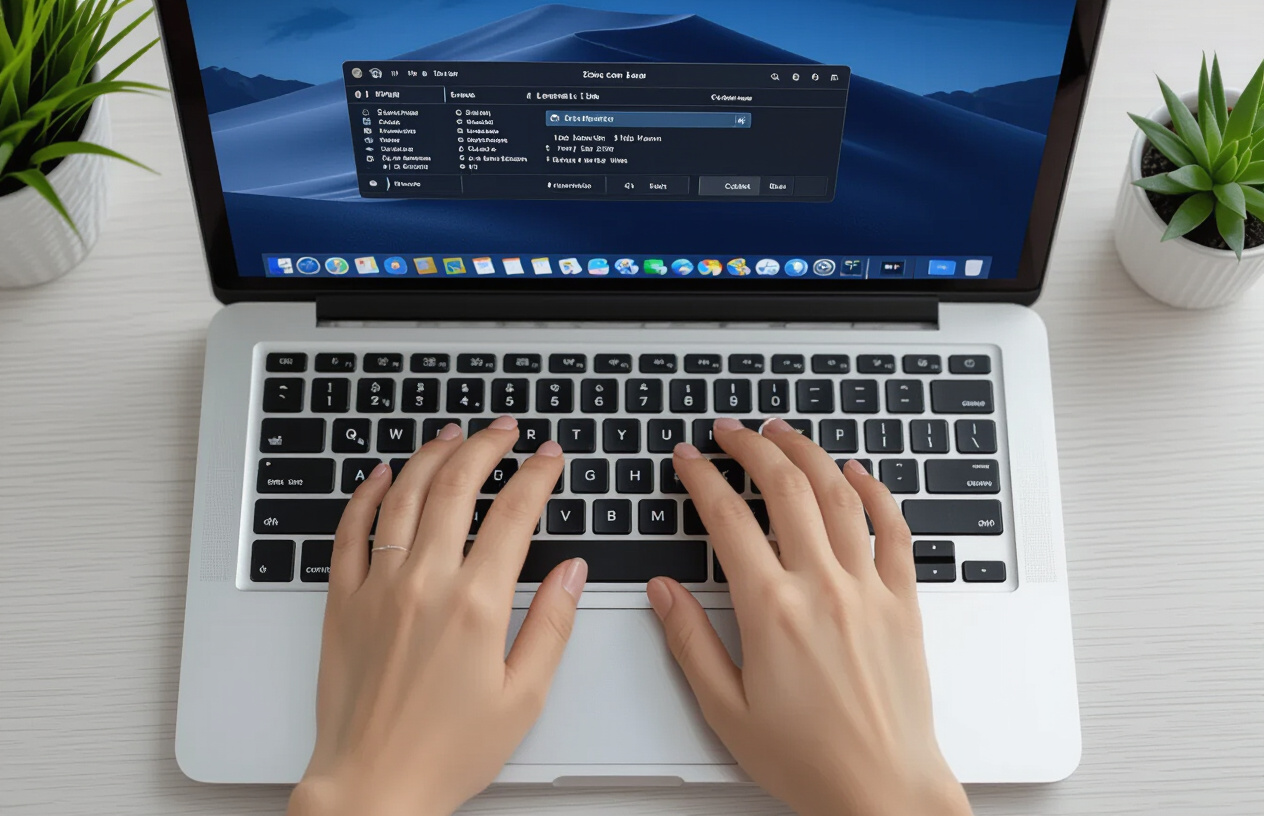 Một Người Phụ Nữ Việt Nam Đang Thao Tác Trên Máy Tính Xách Tay, Màn Hình Hiển Thị Cửa Sổ Device Manager Để Cập Nhật Dr