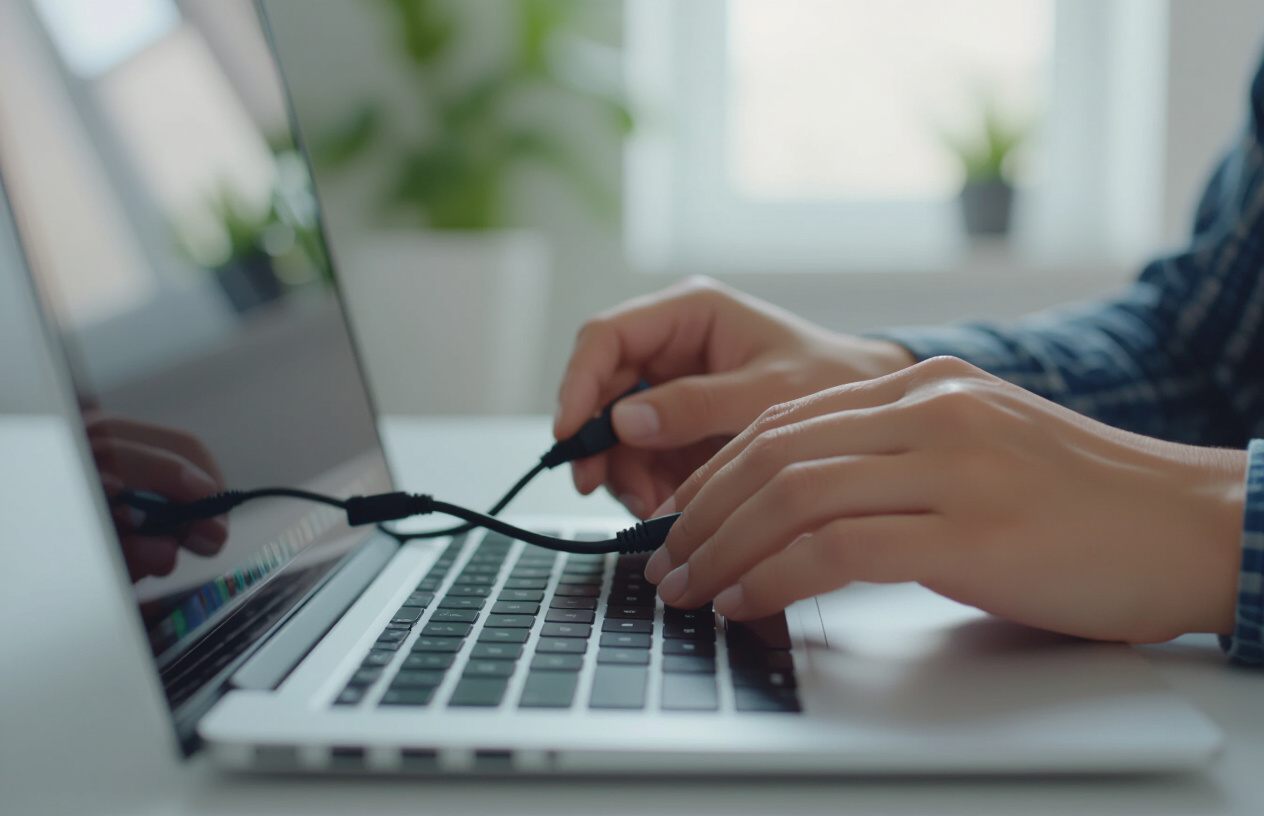 Người Dùng Kiểm Tra Cáp Kết Nối Laptop Bị Màn Hình Đen