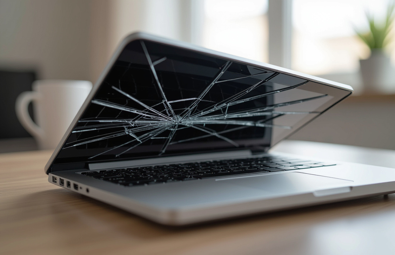 Hình Ảnh Minh Họa Bản Lề Laptop Bị Hỏng, Màn Hình Không Gập Được.
