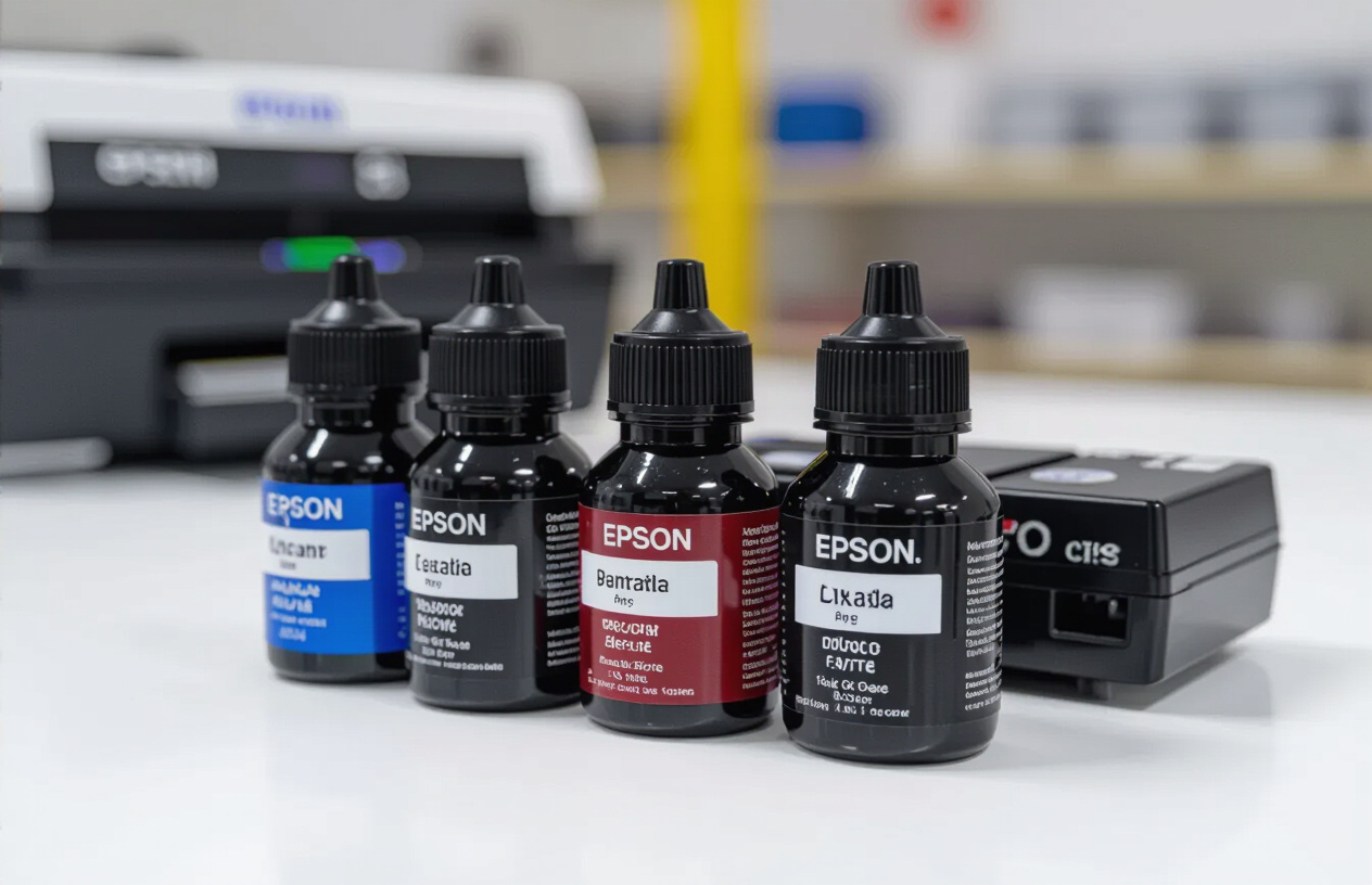 Hình Ảnh Mực In Chính Hãng Và Bộ Tiếp Mực Cho Máy In Epson.