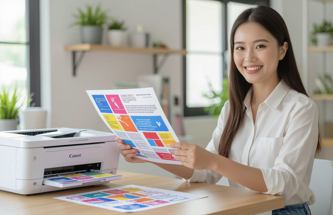 Máy In Phun Màu Canon Hoạt Động Trơn Tru, In Ra Bản Màu Sắc Nét Sau Khi Được Sửa Chữa.
