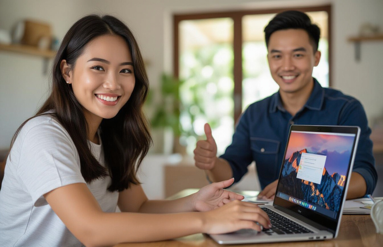 Khách Hàng Hài Lòng Sau Khi Máy Tính Được Sửa Chữa Thành Công Bởi Máy Tính Bến Tre.