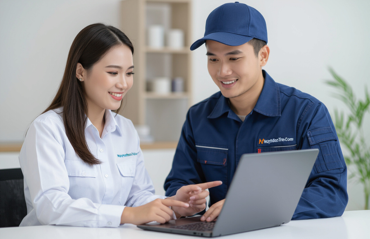 Kỹ Thuật Viên Chuyên Nghiệp Của Máy Tính Bến Tre Đang Tận Tình Sửa Chữa Laptop Cho Khách Hàng Tại Bến Tre, Thể Hiện Sự
