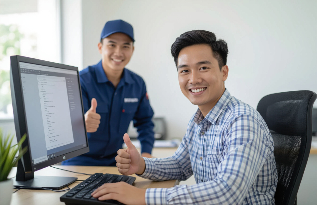 Khách Hàng Tại Bến Tre Hài Lòng Với Máy Tính Đã Được Sửa Chữa