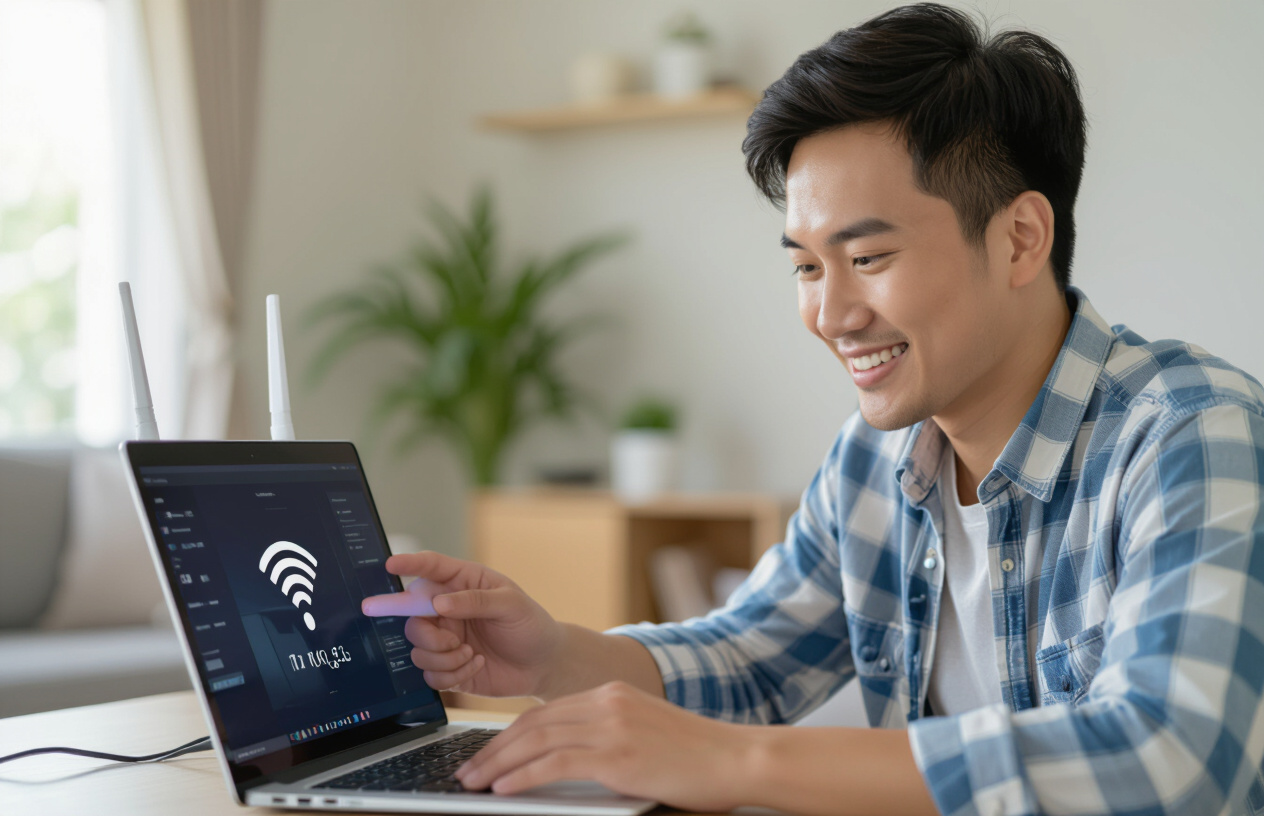 Người Dùng Kiểm Tra Router Wifi Tại Nhà Ở Bến Tre.