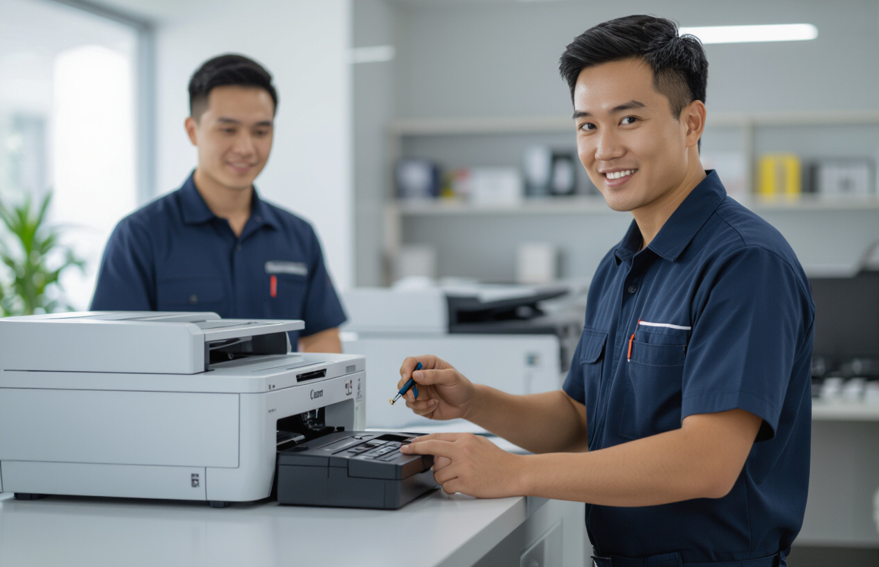 Kỹ Thuật Viên Máy Tính Bến Tre Đang Sửa Máy In Canon Mf241D