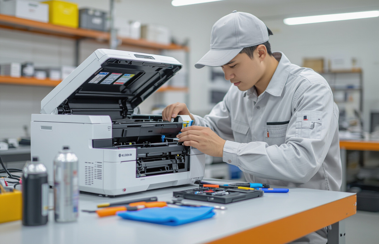 Kỹ Thuật Viên Chuyên Nghiệp Tại Bến Tre Đang Sửa Chữa Máy In Brother