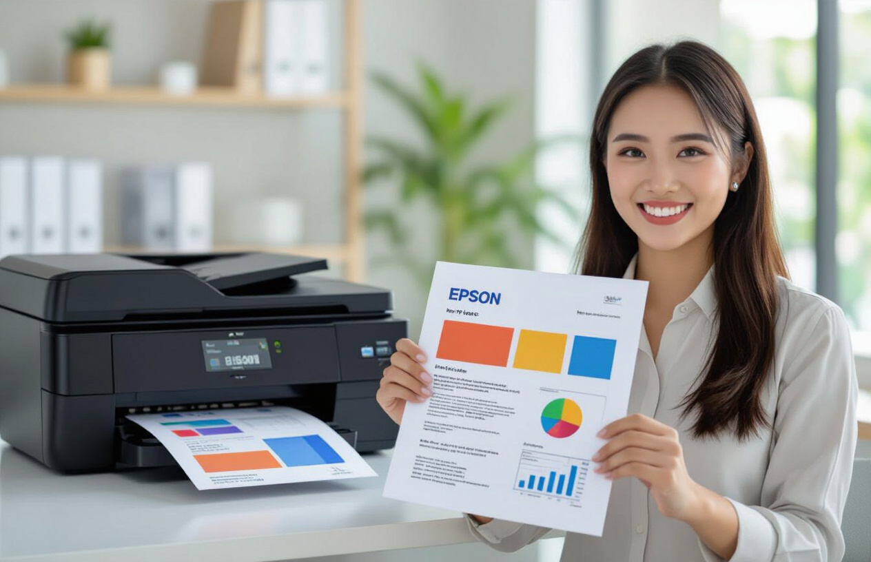 Máy In Epson L4150 Đã Được Sửa Chữa, In Ra Bản Màu Sắc Nét Và Chính Xác, Mang Lại Sự Hài Lòng Cho Khách Hàng.