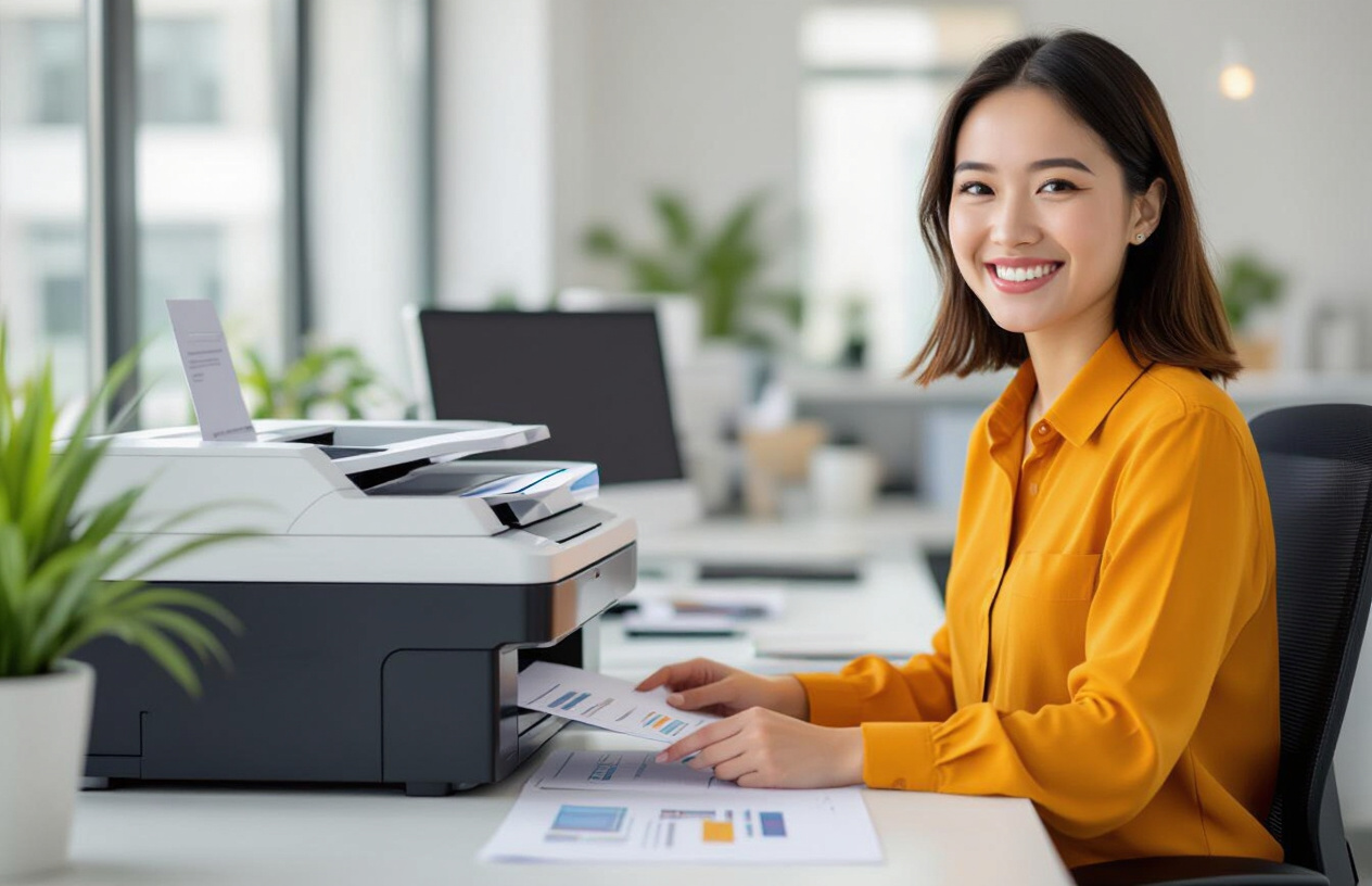 Máy In Hoạt Động Trơn Tru Sau Khi Được Sửa Chữa Bởi Máy Tính Bến Tre, Mang Lại Nụ Cười Cho Người Dùng.