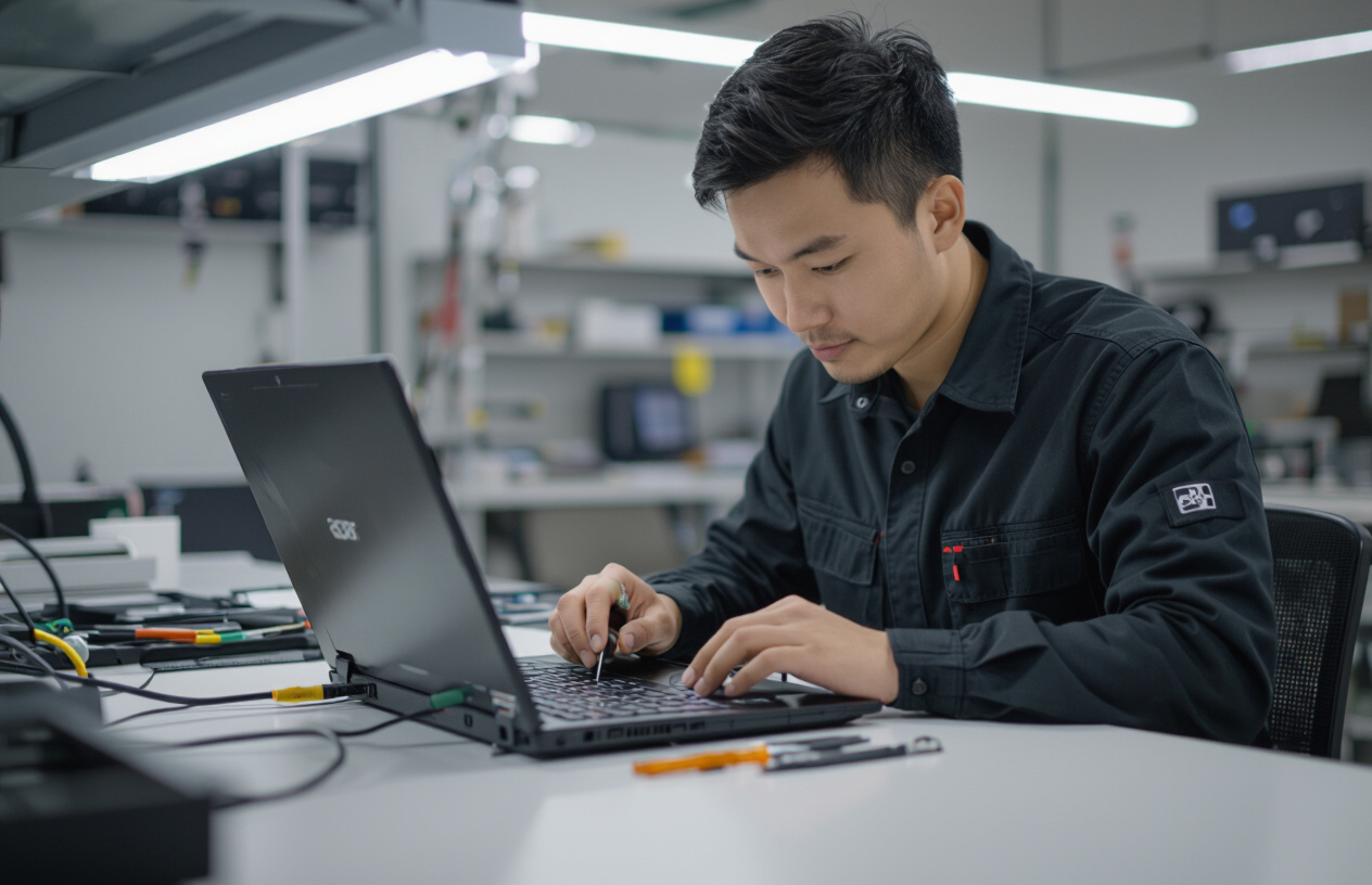 Kỹ Thuật Viên Máy Tính Bến Tre Đang Thay Bàn Phím Laptop Acer.