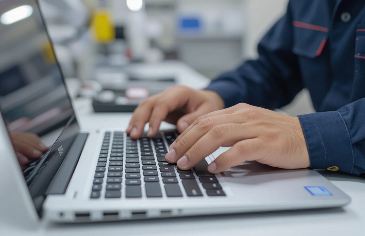 Kỹ Thuật Viên Máy Tính Bến Tre Đang Kiểm Tra Bàn Phím Laptop Dell Vostro Bị Liệt.
