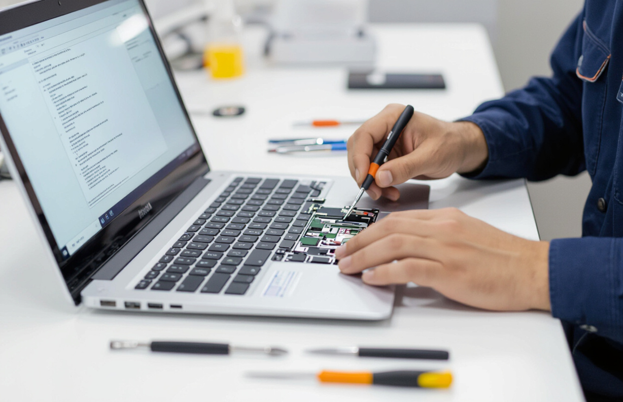 Kỹ Thuật Viên Maytinhbentre.Com Đang Thay Bàn Phím Laptop Chuyên Nghiệp
