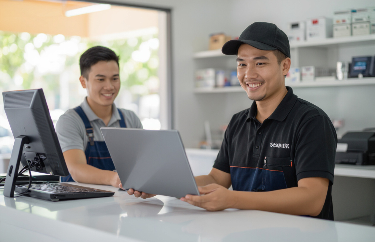 Khách Hàng Hài Lòng Với Dịch Vụ Thay Pin Laptop Tại Máy Tính Bến Tre Ở Ba Tri.