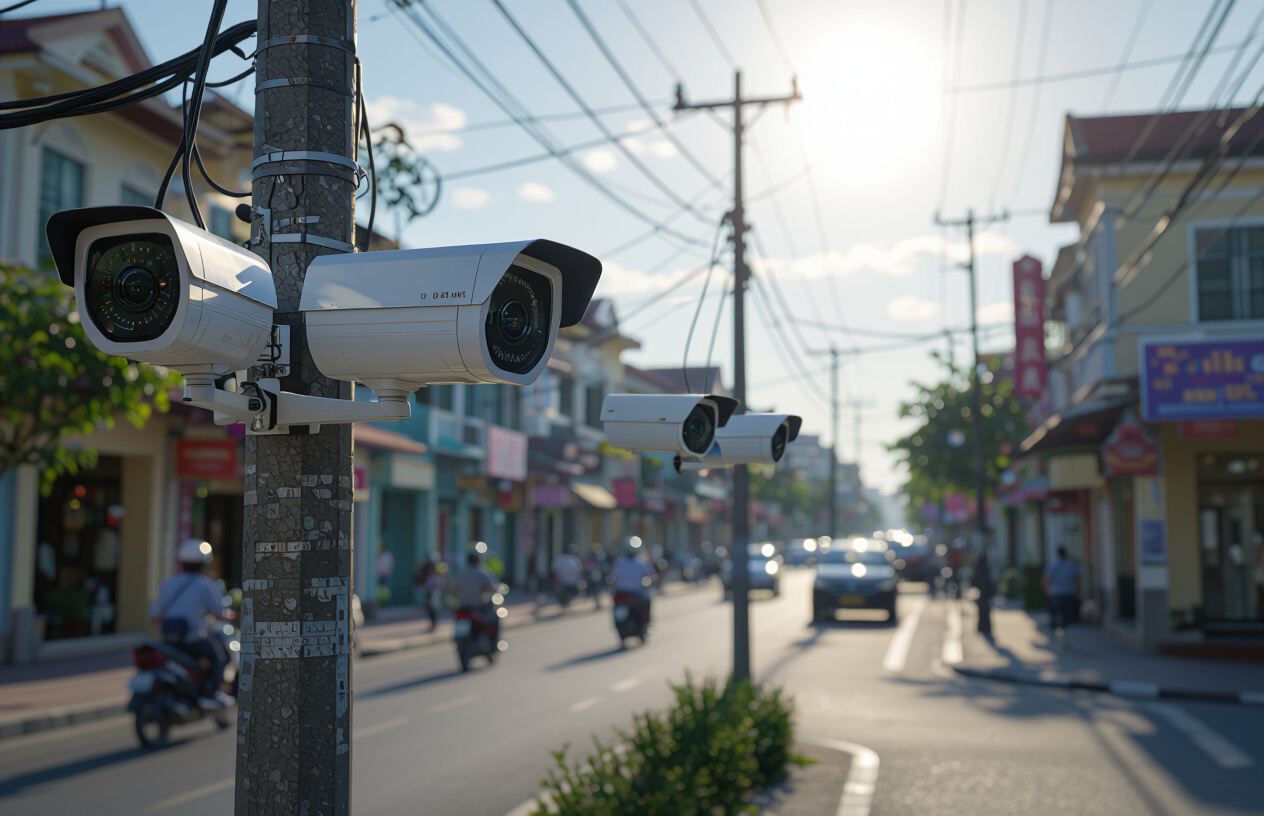 Hệ Thống Camera Giám Sát Hiện Đại Trên Đường Phố Bến Tre.