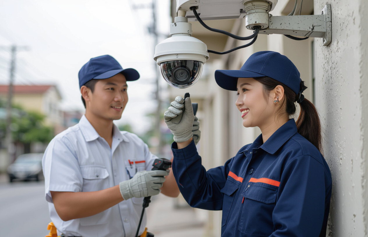 Kỹ Thuật Viên Máy Tính Bến Tre Đang Kiểm Tra Hệ Thống Camera Giám Sát.