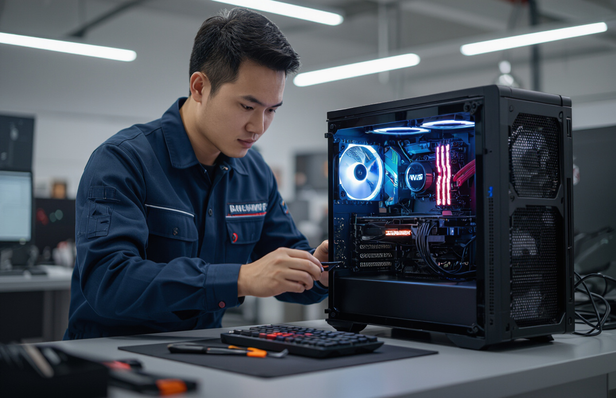 Kỹ Thuật Viên Maytinhbentre.Com Đang Lắp Đặt Máy Tính Pc Livestream Tại Bến Tre.