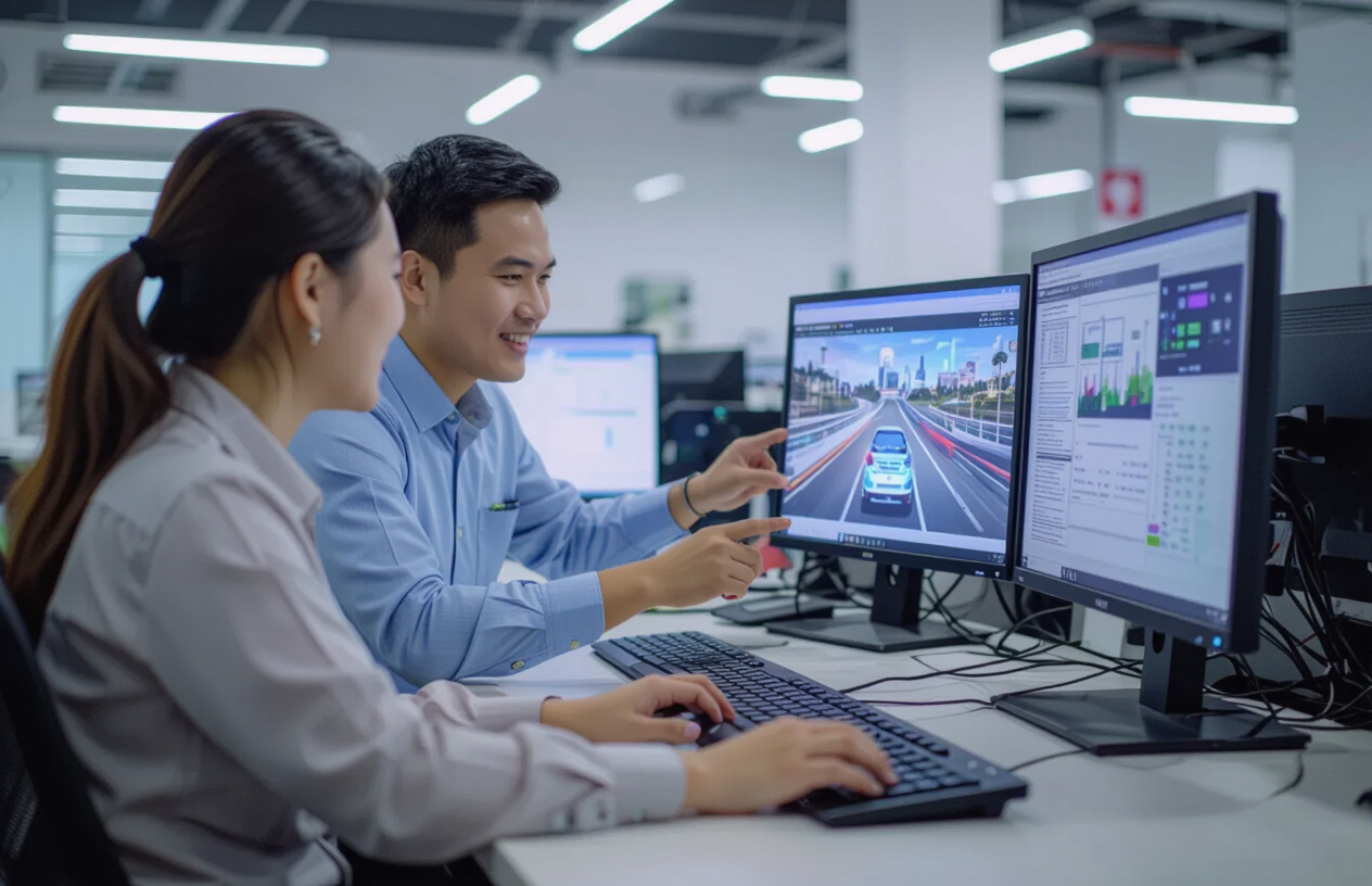 Kỹ Thuật Viên Của Máy Tính Bến Tre Đang Hướng Dẫn Khách Hàng Sử Dụng Phần Mềm Quản Lý Camera Đọc Biển Số Xe Trên Máy T