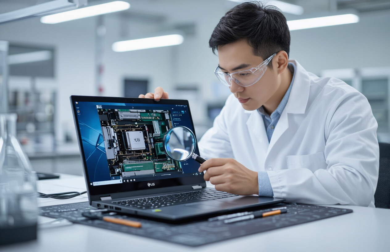 Kỹ Thuật Viên Maytinhbentre.Com Đang Kiểm Tra Và Vệ Sinh Laptop Lg Gram.